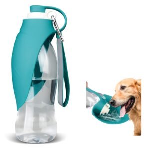 Portable Dog Travel Water Bottle – Leak-Proof Pet Drinking Bottle with Built-In Bowl