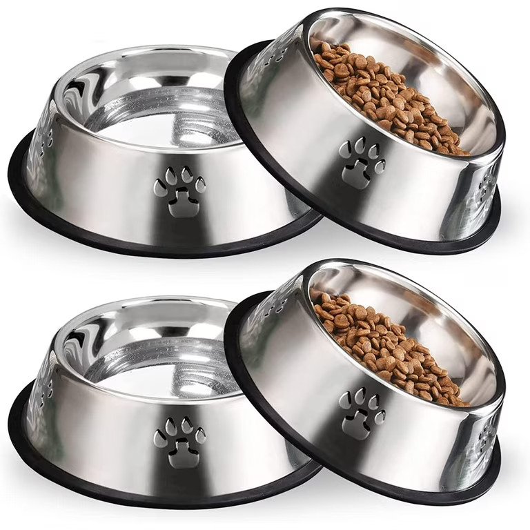bati Stainless Steel Dog & Cat Feeding Bowl – Non-Slip Rubber Base Pet Food and Water Bowl - Image 1