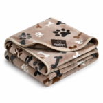 Soft Fleece Pet Blanket – Warm Paw Print Dog & Cat Throw Blanket, Lightweight Washable Pet Cover | Ideal Pet Warehouse Ltd - Image 2