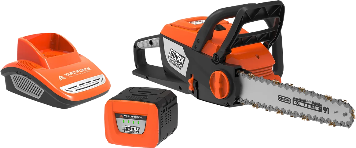 1770249-847__1-1729891127127 Yard Force YF60VRX 16″ Electric Chainsaw 60V Lithium-Ion with Fast Charger New - Image 1