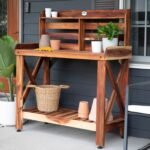 Potting Table/Bench/Serving Bar – Acacia Wood - Image 3