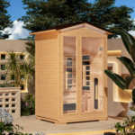 EROMMY Outdoor Sauna 2 Person, Far Infrared Wooden Sauna, Personal Sauna with Bluetooth Speaker and Changeable Chromotherapy Lighting - Image 16