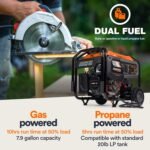 Generac 8,125 Starting Watt Portable Gas Generator – Includes Extension Cord - Image 8