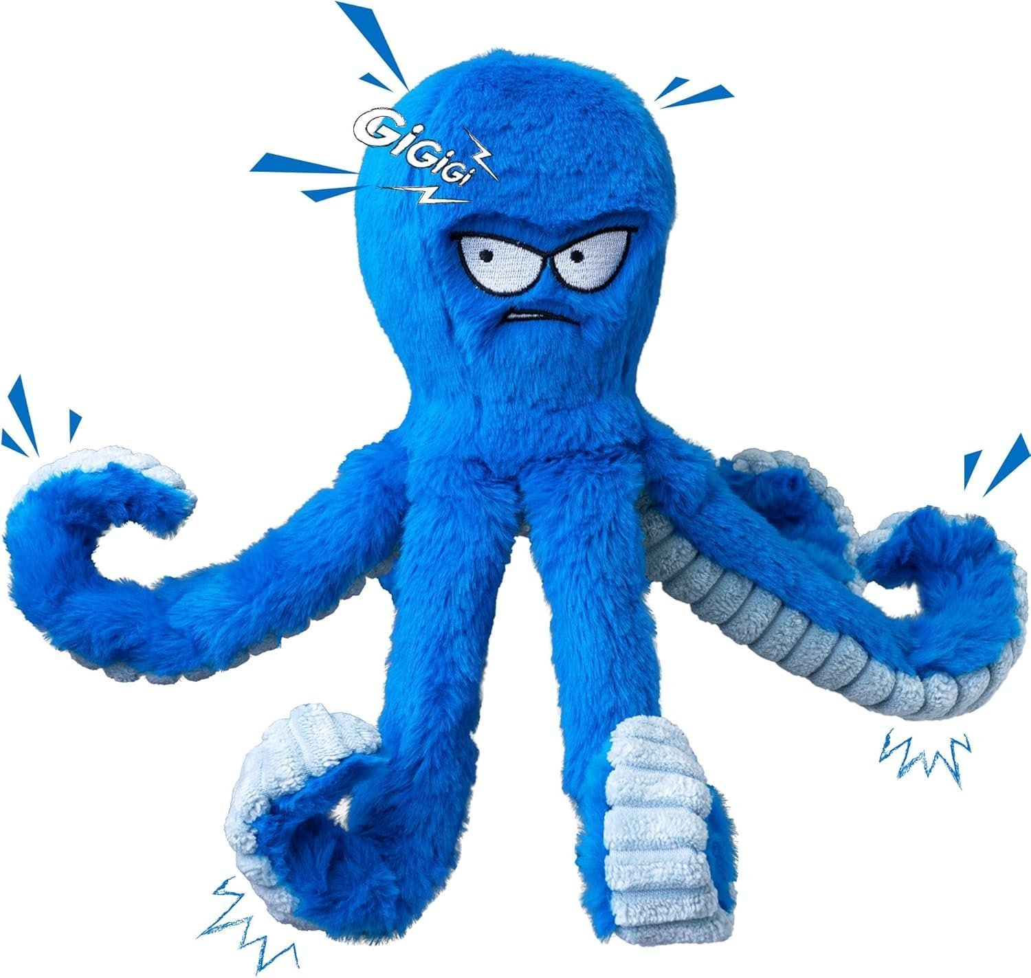 BlueOctopusDogToy.jpg Blue Octopus Dog Toy – Tough Chew, Squeaky & Interactive Fun - Image 1