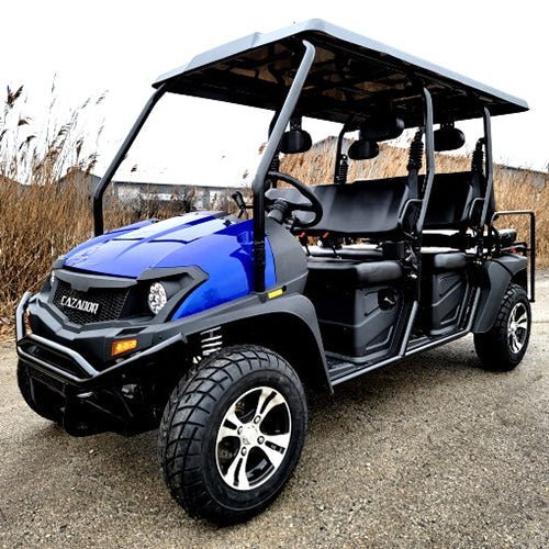 OUTFITTER-LIMO-400-RED_a_aceb7f4a-0411-4d56-86e7-f5a19171cbd8-1 6 Seater Gas Golf Cart GVX Limo EFI Utility Vehicle Six Passenger UTV 2WD/4WD – CAZADOR LIMO 400cc – BLUE - Image 1