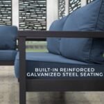 Ridgedale Modern Steel Cabana Pergola with Conversational Seating - Image 16