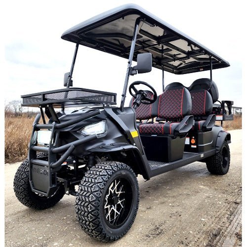 Renegade-Black-6Seater_a_257b887c-67b0-48a2-902c-672a68923da6 6 Seater Limo Renegade Electric Golf Cart Family Fun 48v 5000 Watt High Power Golf Cart - Image 1