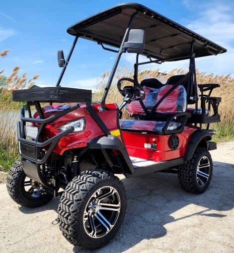 RenegadePlusRed_a_8e2af053-c576-4d6d-ab08-23cf0af659b9 New 48V Electric Golf Cart 4 Seater Lifted Renegade+ Edition Utility Golf UTV Compare To Coleman Kandi 4p - Image 1