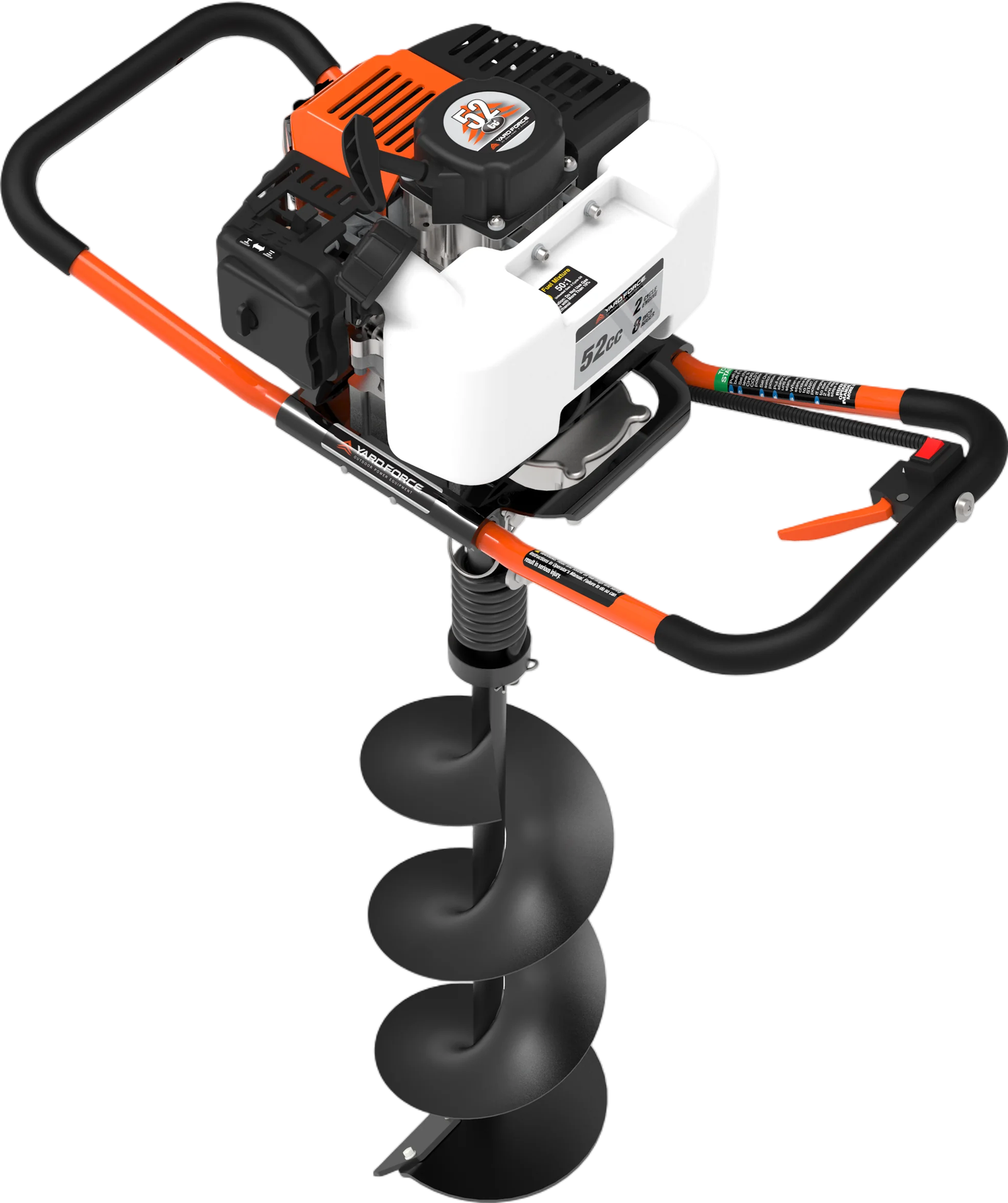 auger1-5-1743614471334 Yard Force Earth Auger 8″ Gas Powered 2-Cycle YF52-8 New - Image 1