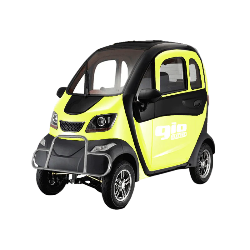 gio-electric-rides-yellow-black-gio-golf-enclosed-mobility-scooter-31893085978758 GIO GOLF ENCLOSED MOBILITY SCOOTER 60V 1200W, top speed 18mph, Range up to 30 miles, backup camera, heater, fan, alarm, media center, 500lb load capacity - Image 1