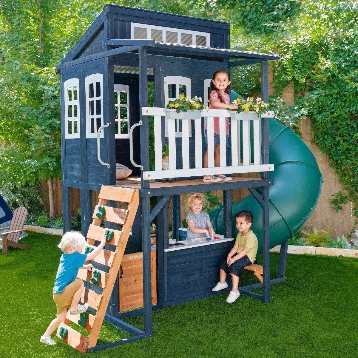 p280147_rsm_2-1-1 Kids Kidkraft Cozy Escape Playhouse In Navy Installation Included - Image 1