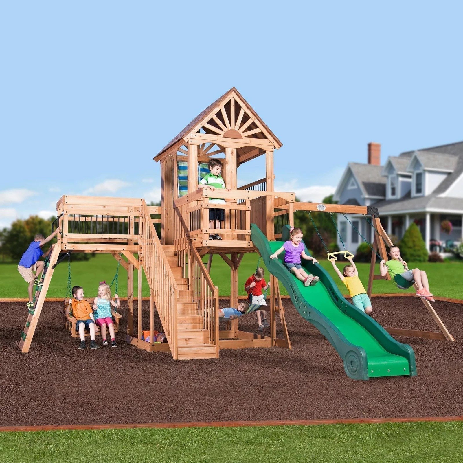 shopping_61-1-1 Backyard Discovery Caribbean Cedar Swing Set - Image 1